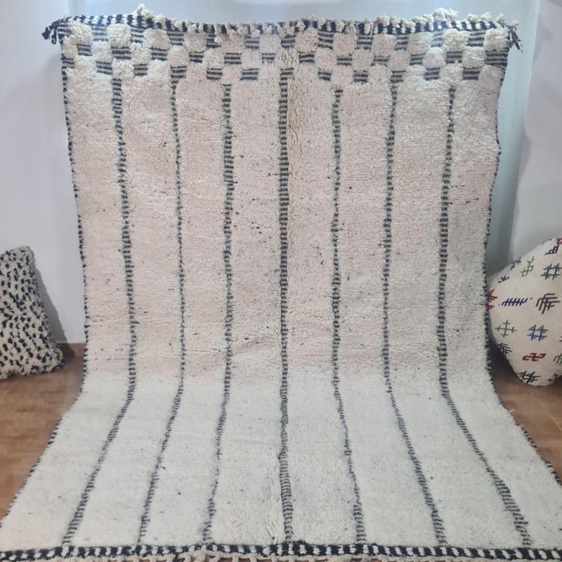 White Rasik Marokkaans handgemaakt tapijt